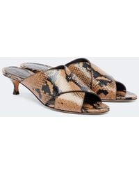 Le Monde Beryl - Luca Snake-Effect Leather Mules - Lyst