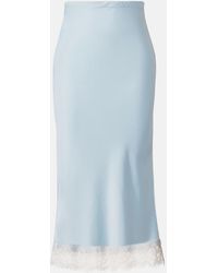 Faithfull the Brand - Cydney Lace-Trimmed Satin Midi Skirt - Lyst