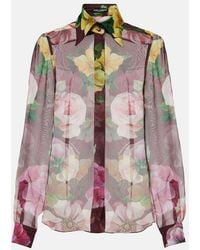 Dolce & Gabbana - Printed Silk Chiffon Blouse - Lyst