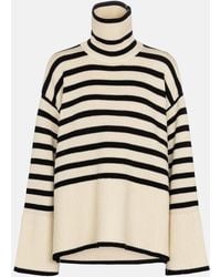 TOTEME - Striped Roll-neck Wool-blend Jumper - Lyst