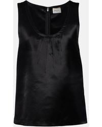 Saint Laurent - Cassandre Satin Top - Lyst