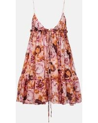 Chloé - Floral Silk Minidress - Lyst