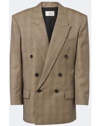Saint Laurent - Double-Breasted Prince Of Wales Wool Blazer - Lyst