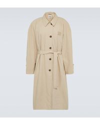 Miu Miu - Logo Cotton Gabardine Trench Coat - Lyst