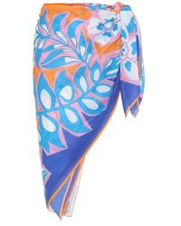Emilio Pucci Pareo a stampa in cotone - Blu