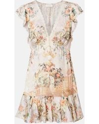 CAMILLA - Embellished Floral Lace-Trimmed Minidress - Lyst