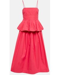 Co. - Vestido midi de algodon plisado - Lyst