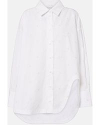 The Attico - Embroidered Cotton-Blend Poplin Shirt - Lyst