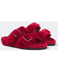Birkenstock - Arizona 1774 Shearling-Lined Suede Sandals - Lyst