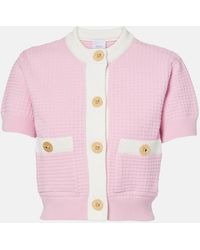 Patou - Waffle-Knit Cotton Cardigan - Lyst