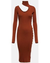 Petar Petrov - Fineas Cutout Ribbed-Knit Silk Midi Dress - Lyst