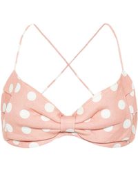 Zimmermann Bustier-Top Corsage Tie aus Leinen - Pink