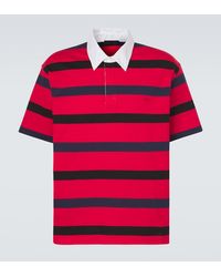 Prada - Oversized Striped Cotton Pique Polo Shirt - Lyst