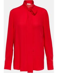 Valentino - Bow-detail Silk Blouse - Lyst