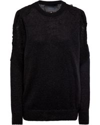 Costarellos Mattie Lace Appliqué Sweater - Black
