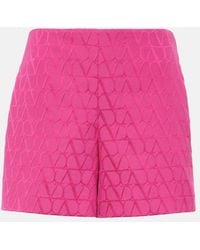 Valentino - Vlogo Cotton-Blend Shorts - Lyst