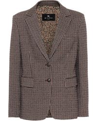 Etro Houndstooth Cotton And Wool Blazer - Multicolour