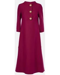 Valentino - Midikleid Aus Crepe Couture Mit Kristallen - Lyst