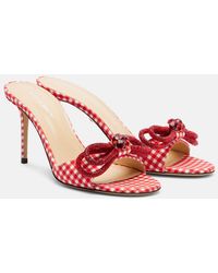 Mach & Mach - Double Bow 85 Gingham Mules - Lyst