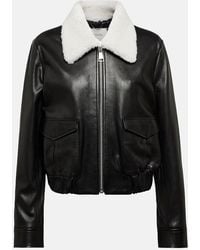 Dorothee Schumacher - Shearling-trimmed Leather Jacket - Lyst
