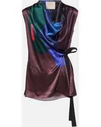 ROKSANDA - Printed Self-tie Silk Top - Lyst