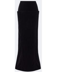 Alaïa - Cotton Velvet Maxi Skirt - Lyst