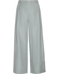 Vince High-rise Straight Silk Trousers - Grey