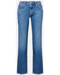 7 For All Mankind - Calie Mid-Rise Straight Jeans - Lyst