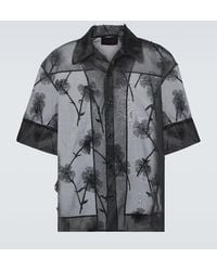 Simone Rocha - Carnation Floral-Applique Organza Bowling Shirt - Lyst