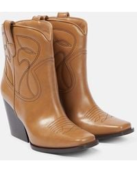 Stella McCartney - Botas cowboy de piel sintetica - Lyst