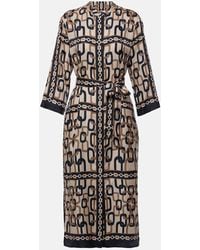 Max Mara - Falesia Printed Twill Midi Dress - Lyst