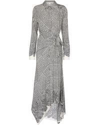 Veronica Beard Midikleid Ondine aus einem Seidengemisch - Grau