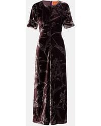 La DoubleJ - Robe Midi Angelica Imprimee En Satin - Lyst