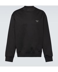 Prada - Logo Cotton-Blend Sweatshirt - Lyst