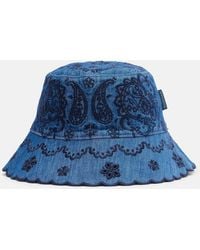 Zimmermann - Embroidered Denim Bucket Hat - Lyst