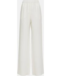 Valentino - Pantalon ample a taille haute en soie - Lyst