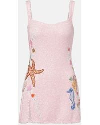 Clio Peppiatt - Verziertes Minikleid Marina - Lyst
