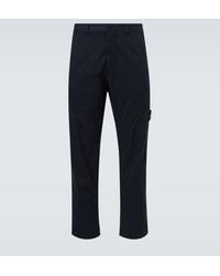 Stone Island - Embroidered Cotton-Blend Twill Cargo Pants - Lyst