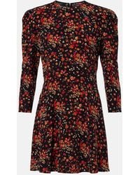 Gucci - Floral Silk Minidress - Lyst