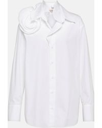 Valentino - Floral-applique Cotton Poplin Shirt - Lyst