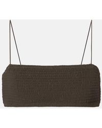 TOTEME - Shirred Jersey Bikini Top - Lyst
