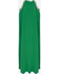 Oscar de la Renta - Crystal-embellished Silk-blend Gown - Lyst
