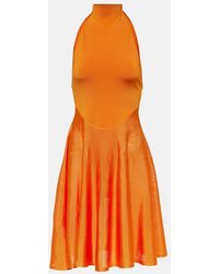 Alaïa - High-Neck Jersey Minidress - Lyst
