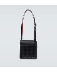 Christian Louboutin - Black/black/bk Benech Medium Leather Messenger Bag - Lyst