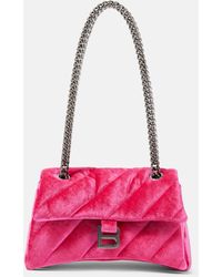 Balenciaga - Crush Small Velvet Shoulder Bag - Lyst