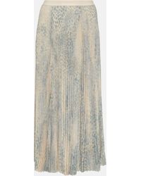 Balenciaga - Printed Pleated Midi Skirt - Lyst
