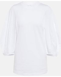 Chloé - Balloon-sleeve Cotton Jersey T-shirt - Lyst