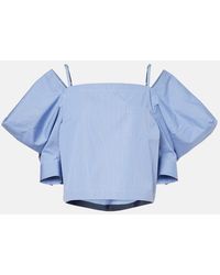 Sacai - Top En Popelin De Algodon A Rayas - Lyst