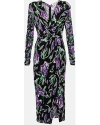 Diane von Furstenberg - Vivianne Floral Jersey Midi Dress - Lyst