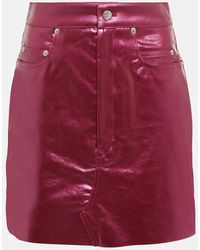 Rick Owens - Coated Denim Miniskirt - Lyst